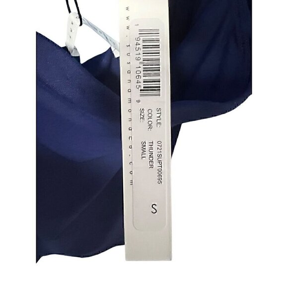 Susana Monaco Thunder Blue Off-The-Shoulder Top With Bell Sleeves, SM - Picture 5 of 7